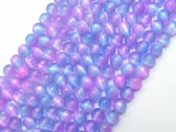 Selenite - Purple & Blue, 6mm (6.5mm) Round-BeadDirect