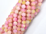 Matte Jade - Pink & Yellow, 6mm Round-BeadDirect