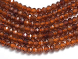 Hessonite, Orange Garnet, 2x3mm Micro Faceted Rondelle