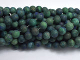 Matte Azurite Malachite Beads, 8mm Round Beads