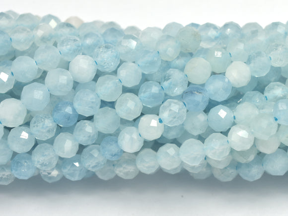 Aquamarine Beads, 3.8mm Micro Faceted