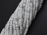 White Howlite, 2x4mm, Heishi Disc-BeadDirect