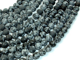 Matte Snowflake Obsidian, 8mm, Round Beads-BeadDirect