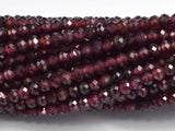 Red Garnet, 2x2.8mm Micro Faceted Rondelle