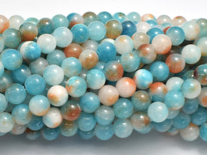 Jade - Blue & Orange, 6mm (6.5mm) Round