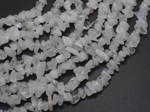 Clear Quartz, 4mm - 10mm Chips Beads, 31 Inch