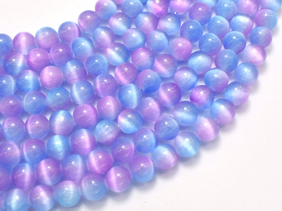 Selenite - Purple & Blue, 8mm (8.5mm) Round-BeadDirect