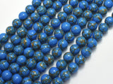 Howlite Turquoise - Blue with Gold Line, 8mm (8.3mm)-BeadDirect