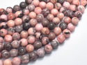 Pink Zebra Jasper, 8mm Round Beads-BeadDirect