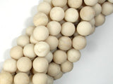 Matte White Fossil Jasper Beads, 10mm Round Beads-BeadDirect