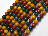 Alashan Agate-Green / Yellow / Red, 8mm-BeadDirect