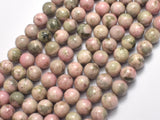 Peruvian Rhodonite, 8mm (8.8mm) Round-BeadDirect