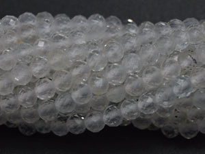 White Topaz Beads, 3mm (2.8mm) Micro Faceted Round-BeadDirect