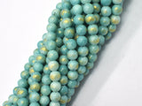 Mashan Jade - Green & Blue, 6mm (6.5mm) Round-BeadDirect