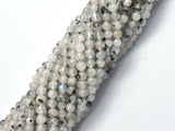 White Moonstone Beads, 4mm (4.5mm) Round-BeadDirect