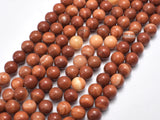 Red Malachite Beads, Round, 8mm-BeadDirect