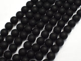 Matte Black Stone, 10mm Round Beads