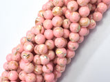 Shell Howlite-Pink, with Trochus Shell, 8mm (8.5mm) Round
