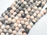 Matte Pink Zebra Jasper, 8mm (7.8mm) Round Beads-BeadDirect