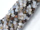 Agate Beads, 6mm Star Cut Faceted Round, 10 Inch