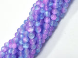 Selenite - Purple & Blue, 6mm (6.5mm) Round-BeadDirect