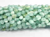 Green Angelite Beads, 5x7mm Nugget Beads, 15.5 Inch-BeadDirect