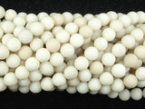 Matte White Fossil Jasper Beads, 6mm (6.3mm)-BeadDirect
