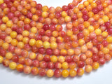 Jade - Yellow & Orange, 8mm Round-BeadDirect