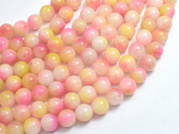 Jade - Pink & Yellow, 8mm Round-BeadDirect