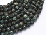 Pyrite in Green Jade, 8mm (8.5mm) Round