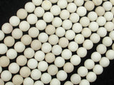 Matte White Fossil Jasper Beads, 6mm (6.3mm)-BeadDirect