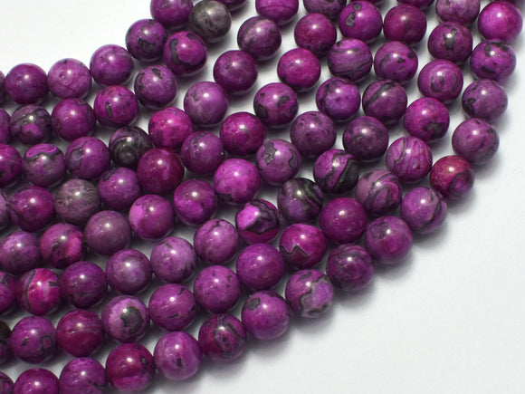 Gray Picture Jasper - Purple, 8mm (8.5mm)-BeadDirect