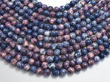 Rain Flower Stone, Blue & Purple, 8mm (8.5mm) Round-BeadDirect