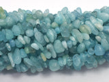 Aquamarine, 4-10mm Chips Beads, 32 Inch-BeadDirect