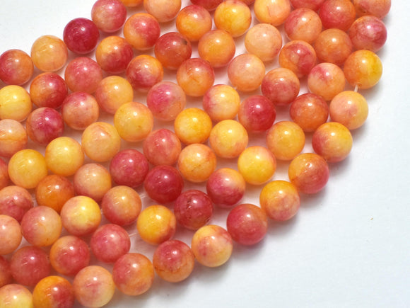 Jade - Yellow & Orange, 8mm Round-BeadDirect