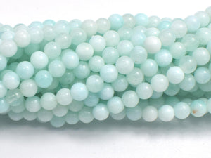 Jade - Light Blue, 4mm (4.5mm), Round-BeadDirect