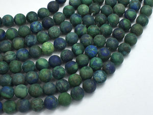 Matte Azurite Malachite Beads, 8mm Round Beads