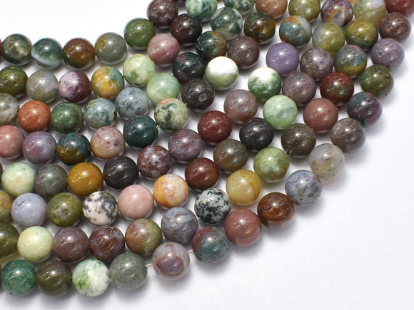 Indian Agate Beads, Fancy Jasper Beads, 8mm Round Beads-BeadDirect