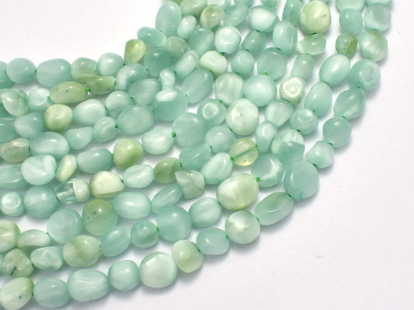 Green Angelite Beads, 5x7mm Nugget Beads, 15.5 Inch-BeadDirect