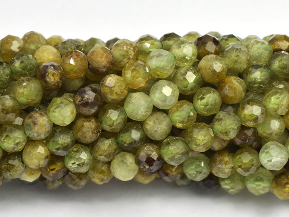 Green Garnet Beads, 3mm (3.4mm) Micro Faceted Round-BeadDirect