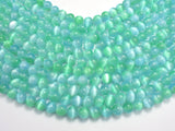 Selenite - Green & Blue, 8mm (8.5mm) Round-BeadDirect