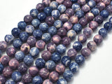 Rain Flower Stone, Blue & Purple, 8mm (8.5mm) Round-BeadDirect