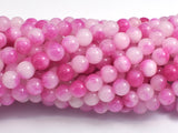 Jade - Pink & White, 6mm Round-BeadDirect