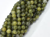 Green Line Quartz Beads, 8mm, Round-BeadDirect