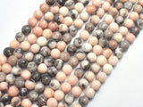 Pink Zebra Jasper, 6mm Round Beads-BeadDirect