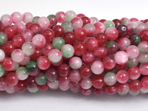 Jade - Red & Green, 4mm Round-BeadDirect