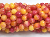 Jade - Yellow & Orange, 8mm Round-BeadDirect