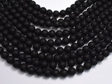 Matte Black Stone, 10mm Round Beads