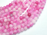 Jade - Pink & White, 6mm Round-BeadDirect