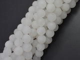 Matte White Jade 10mm Round Beads